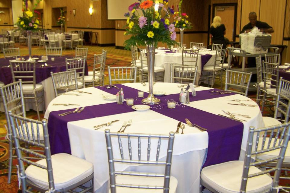 Table set up with centerpiece