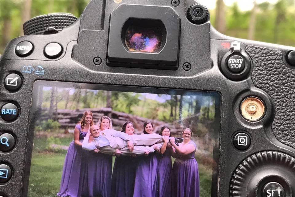 The groom and bridesmaids