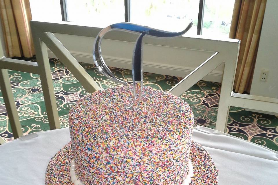 Sprinkled wedding cake
