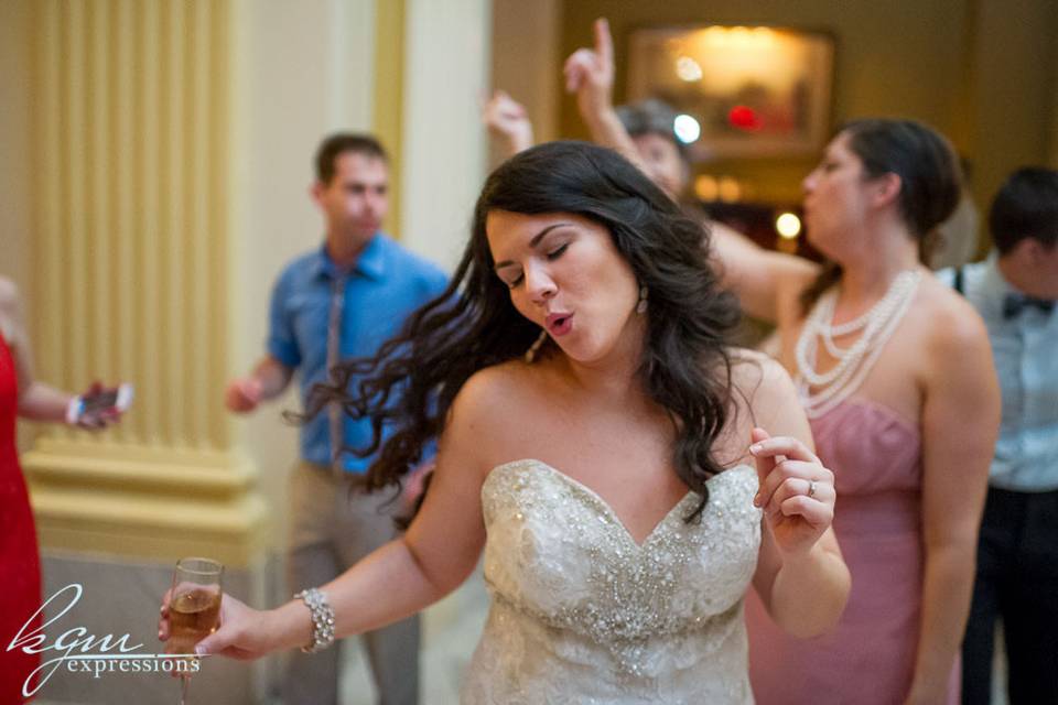 Bride dancing