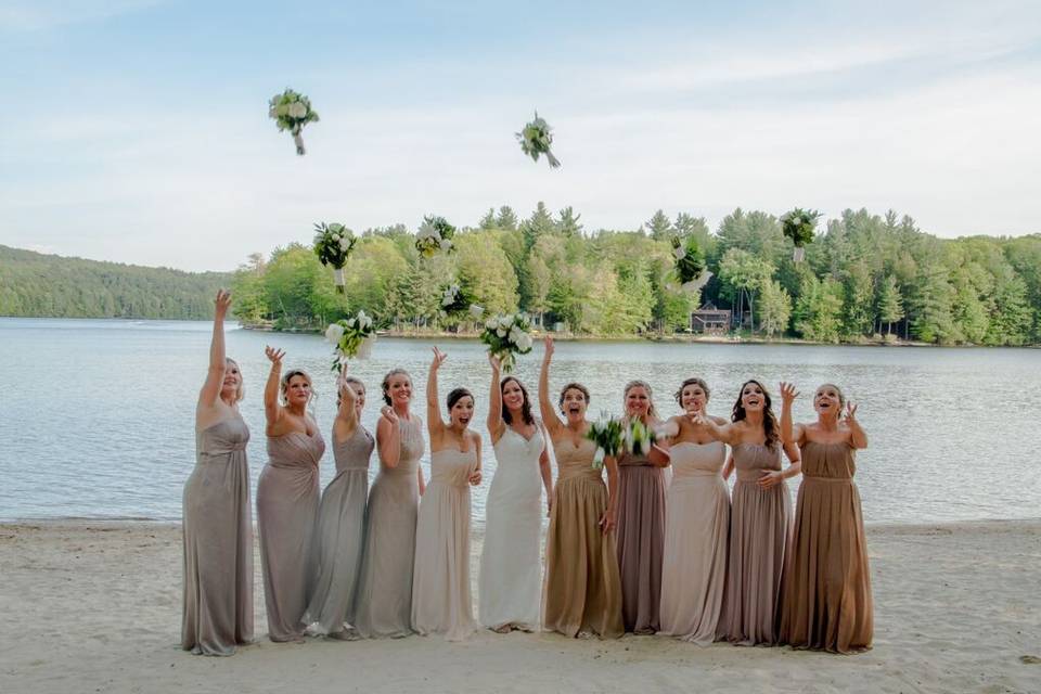 Bride and bridesmaids