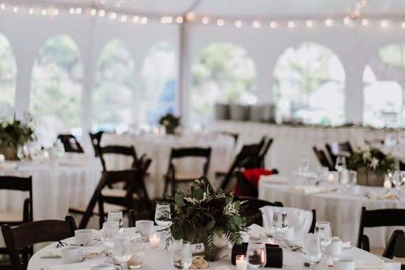Reception tent - round tables