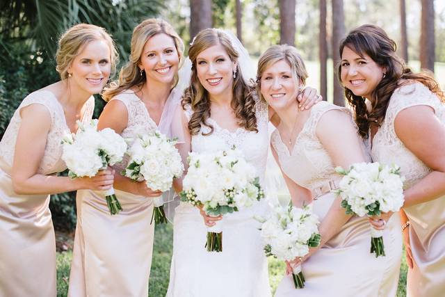 The bride with her bridesmaids