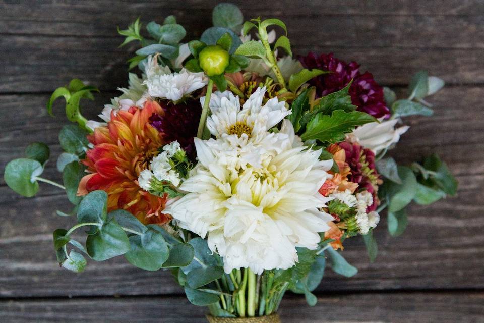 Bridal bouquet made by maya for an august wedding using 100% hillen homestead flowers. Photo by justin tsucalas.