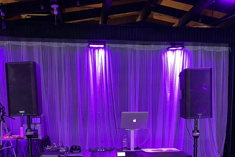 DJ set up with lighting