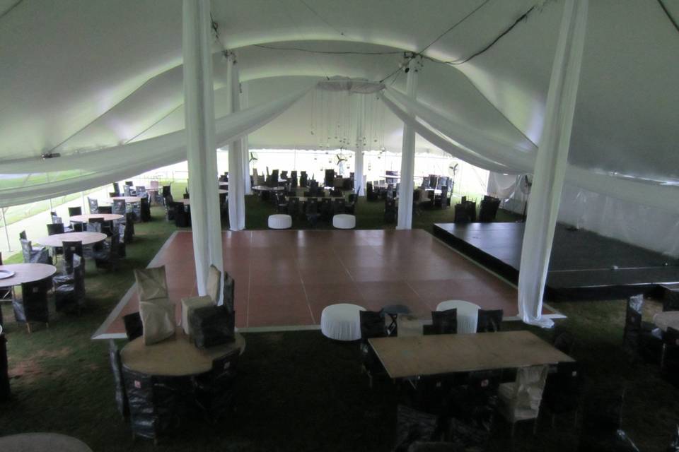 Dance floor in the tent