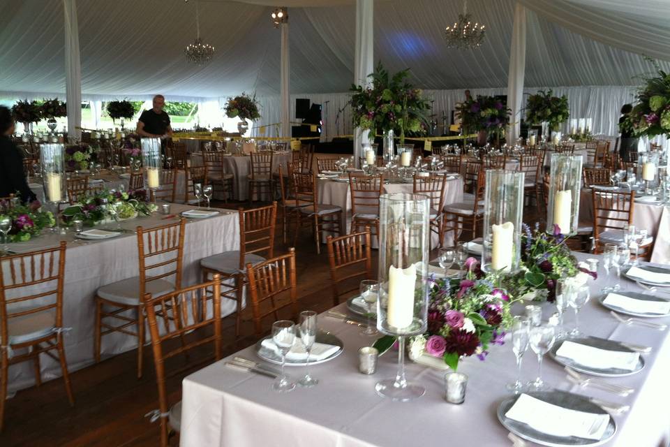 Reception tables and decor