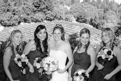 The bride with her bridesmaids