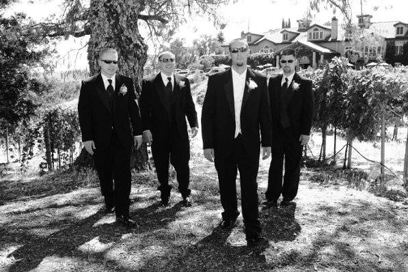 The groom with his groomsmen