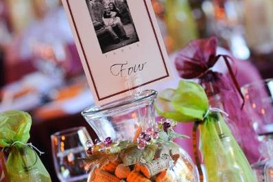 Table setup with centerpiece