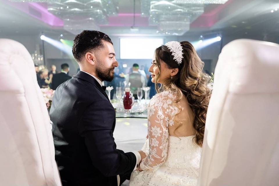 Bride and Groom at Reception