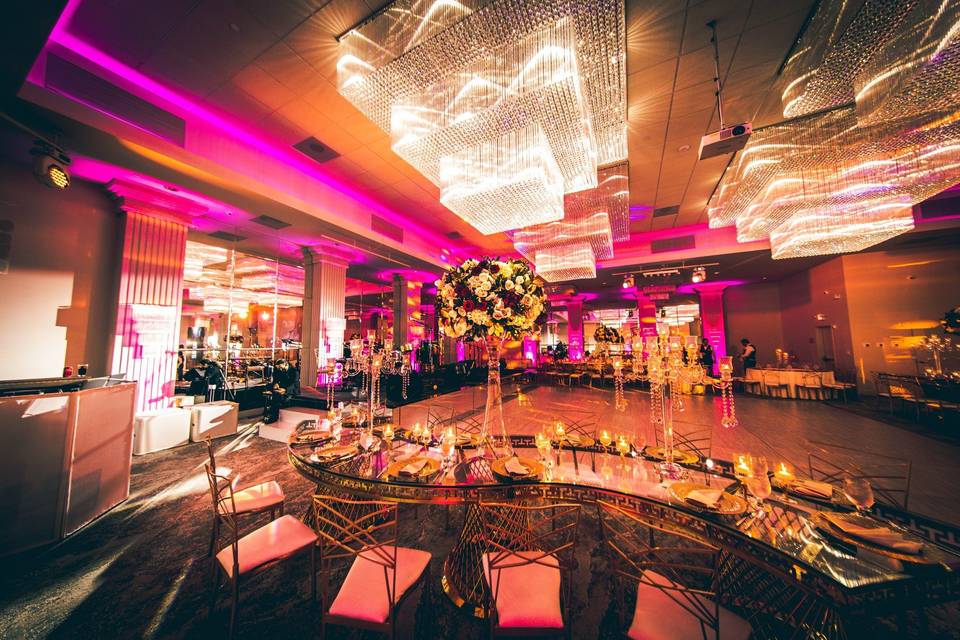 Colorful wedding and lighting