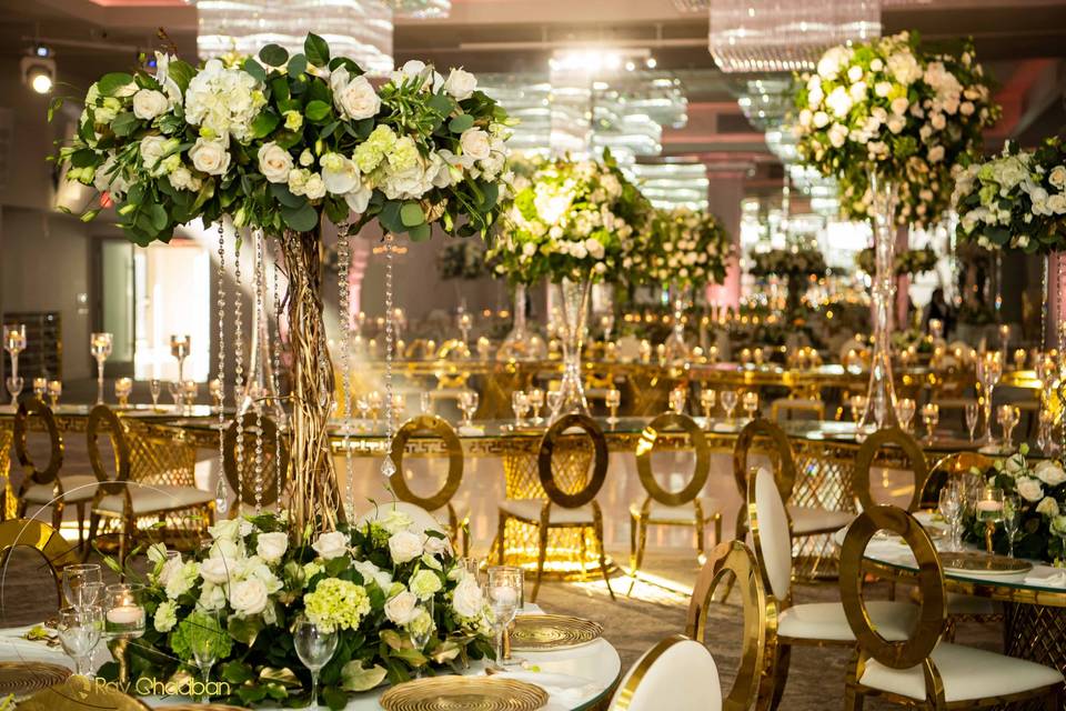 Ballroom with Fresh Flowers