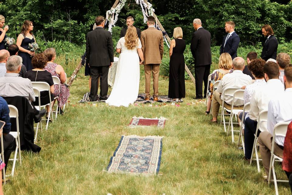 Couple exchanging vows