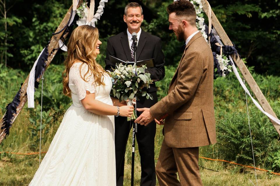 Couple exchanging vows