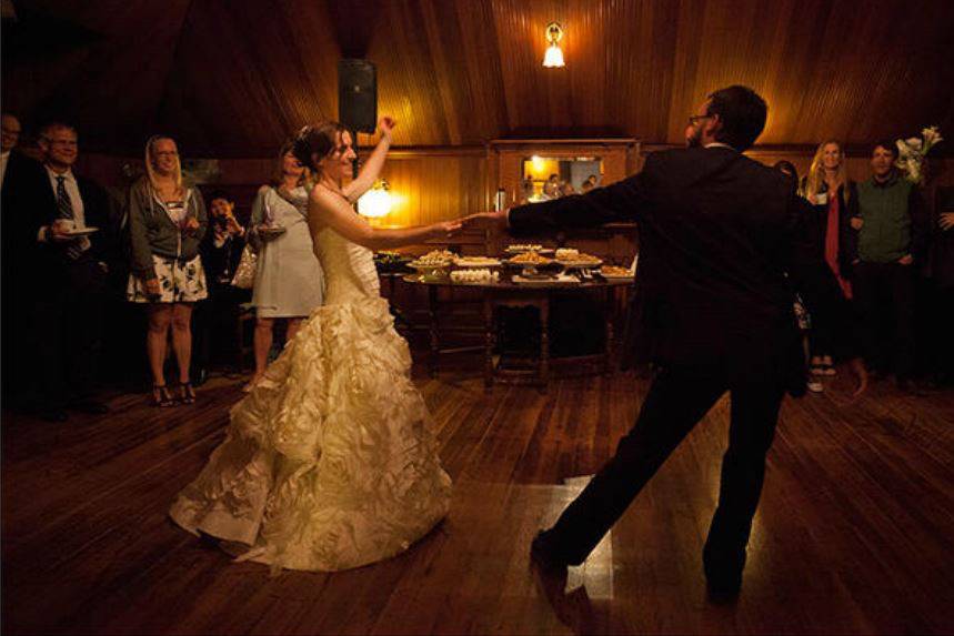 Bride and groom enjoying their first dance as Mr & Mrs!
