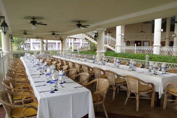 Wedding dinner set-up. Riu Negril Resort