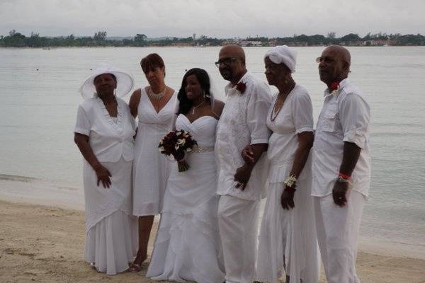 Bride and Groom with Mom's, Brides Brother, Brides Grandmother