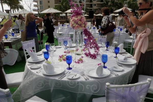 one of the reception set ups