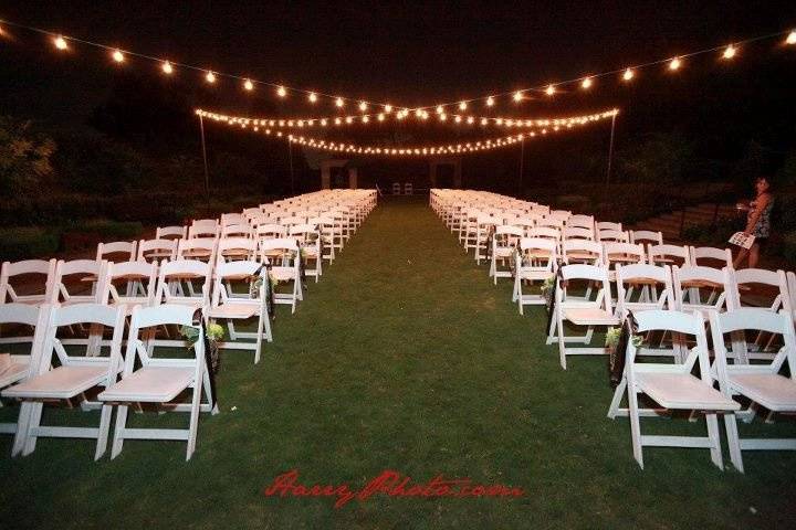 Outdoor wedding setup