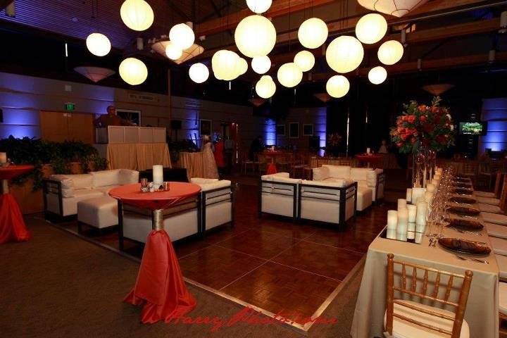 Reception setup and lighting