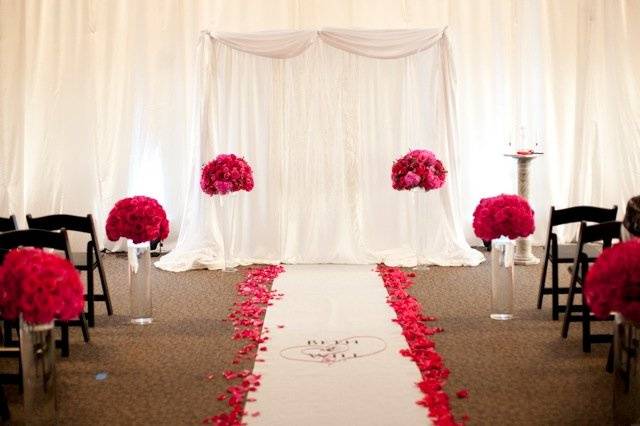Wedding aisle and decor