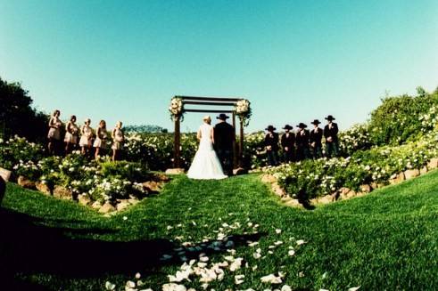 Fish-eye lens photo of the ceremony