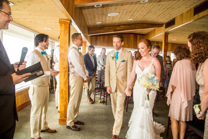 Fish-eye lens photo of the ceremony