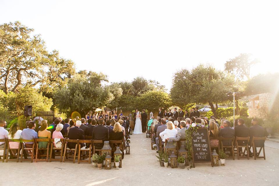 Outdoor wedding setup