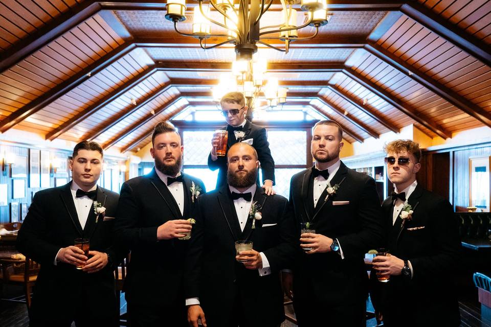 Groomsmen in The Taproom