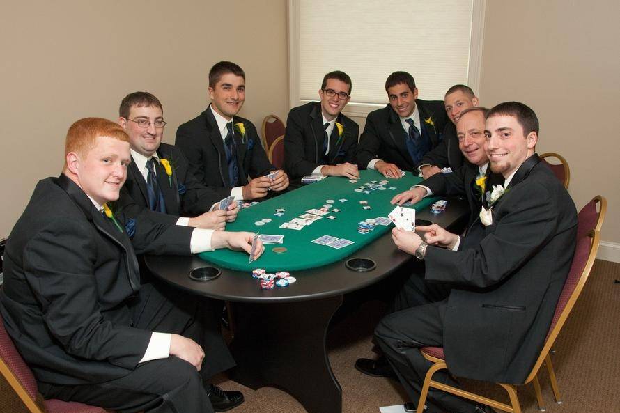 The groom with his groomsmen