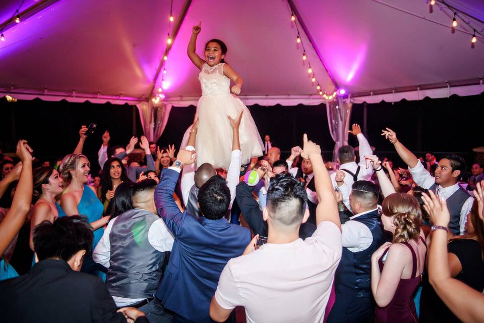 Bride having fun