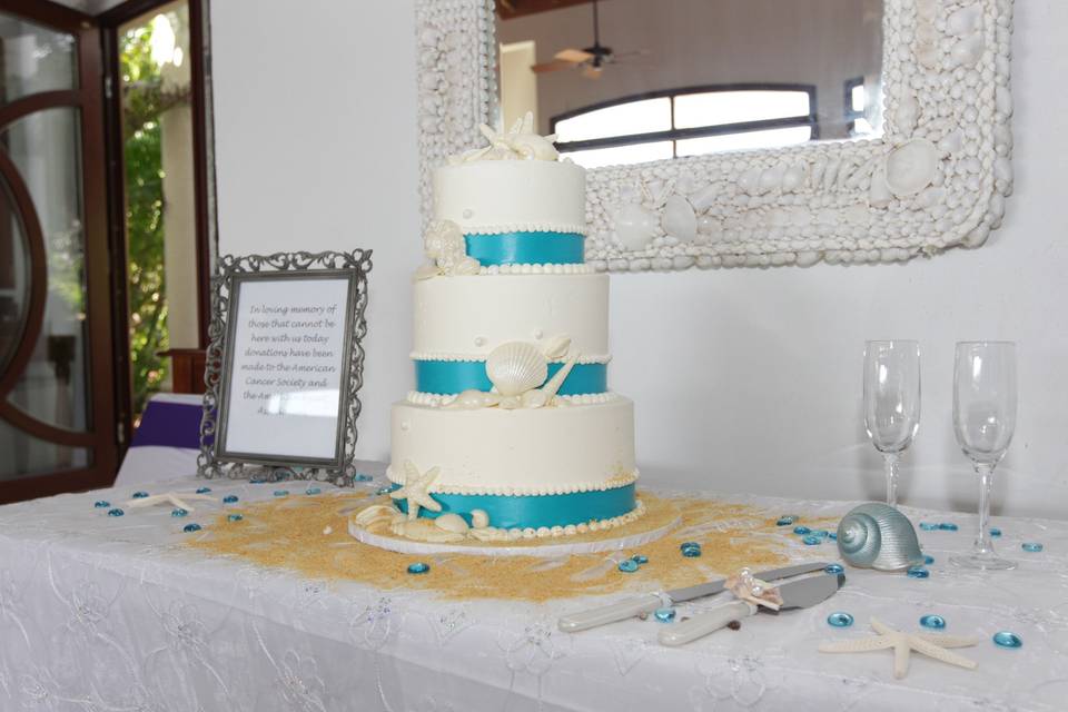 Beach Theme Wedding Cake