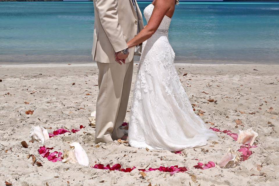 Our bride and groom exchanging their vows in our circle of love.