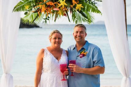 Newlyweds Sharing a Toast