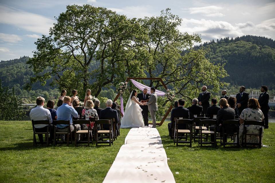 Ceremony on the grounds