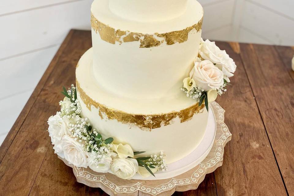 Buttercream & Gold Leaf