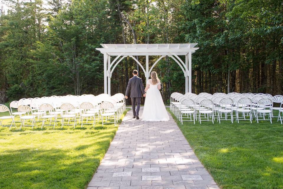 Couple walking away