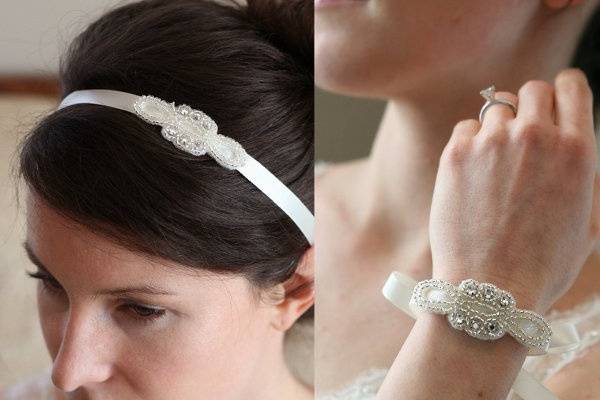 Headband or Wristlet, one Crystal Eternity knot design.