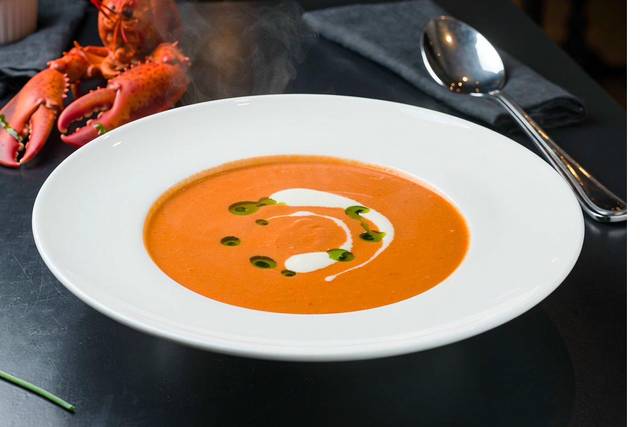 Creamy Lobster Bisque with a c