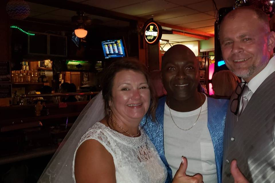With the happy couple