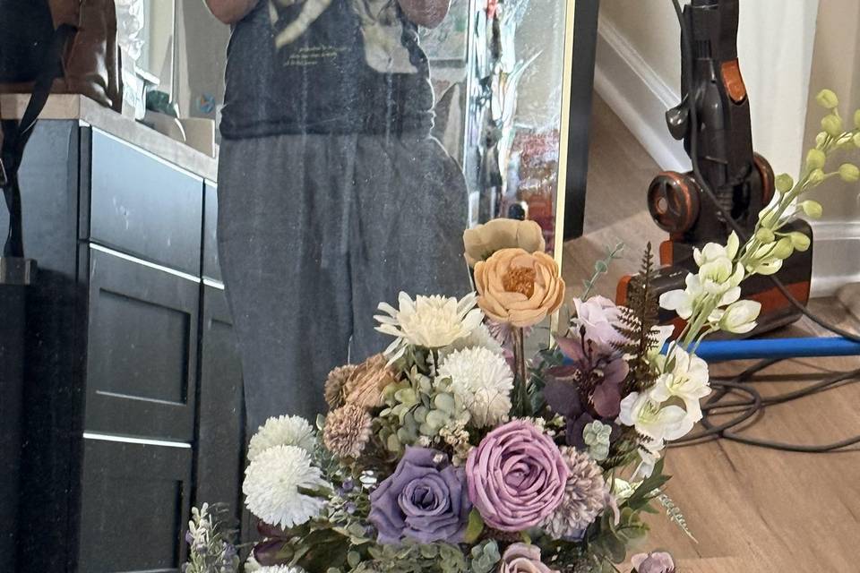 Sage green and purple mirror