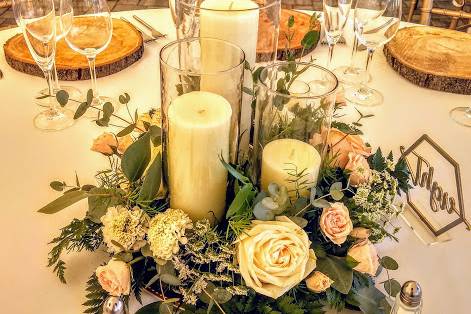 Cylinder candle centerpiece