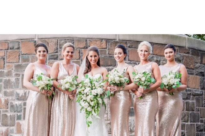 Blush wedding party