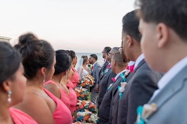 Coral beach wedding