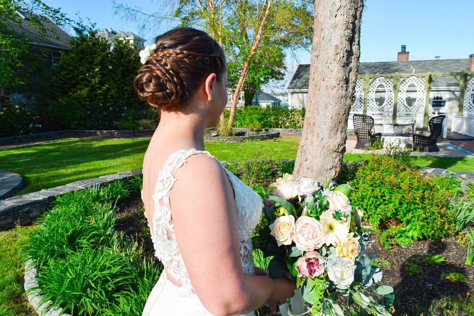 Braided bun updo