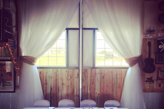 View of 15 foot doors/curtains from inside