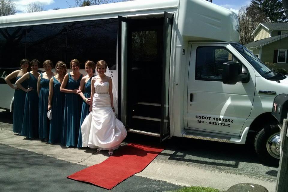 Bride with bridesmaids