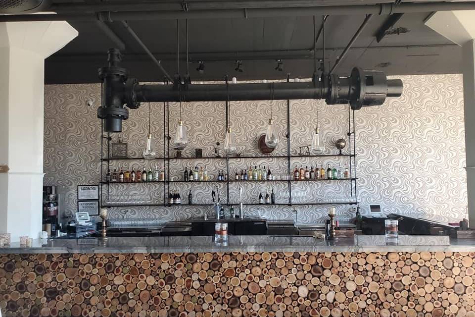 Unique rustic yet industrial bar