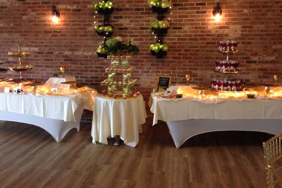 Illuminated desserts table